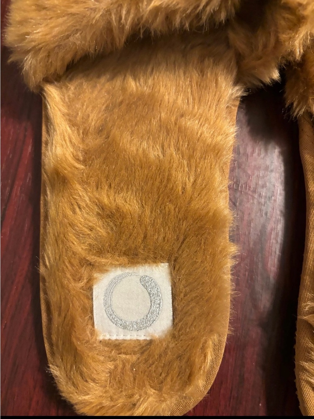 Plush Faux Fur Slide Slippers - Camel Brown - Picture 2 of 6